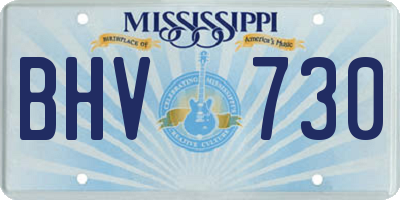 MS license plate BHV730