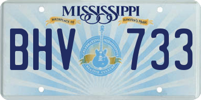 MS license plate BHV733