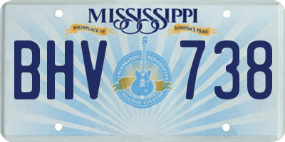 MS license plate BHV738