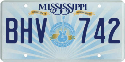 MS license plate BHV742