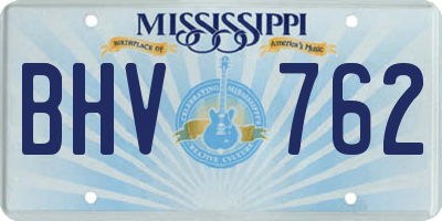 MS license plate BHV762