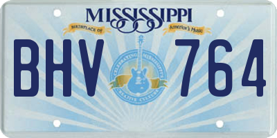 MS license plate BHV764