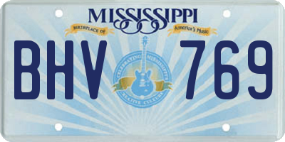 MS license plate BHV769