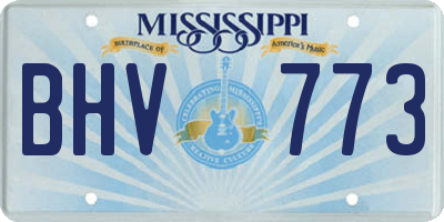MS license plate BHV773