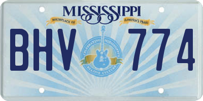 MS license plate BHV774