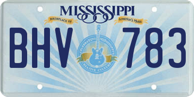 MS license plate BHV783