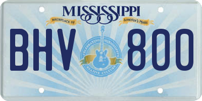 MS license plate BHV800