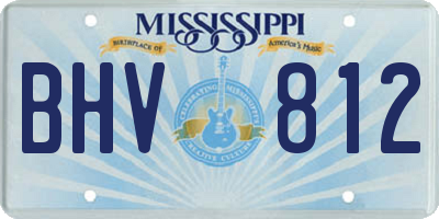 MS license plate BHV812
