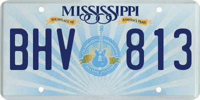 MS license plate BHV813
