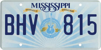 MS license plate BHV815