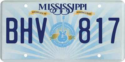 MS license plate BHV817