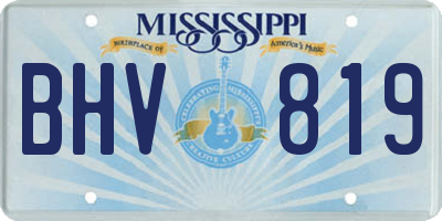 MS license plate BHV819