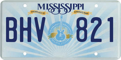 MS license plate BHV821