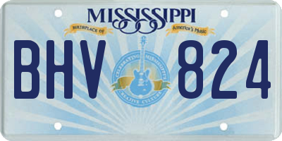 MS license plate BHV824
