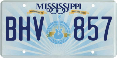 MS license plate BHV857