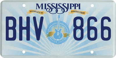 MS license plate BHV866