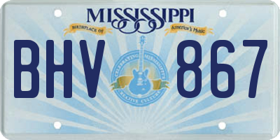 MS license plate BHV867