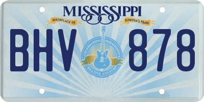 MS license plate BHV878