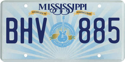 MS license plate BHV885
