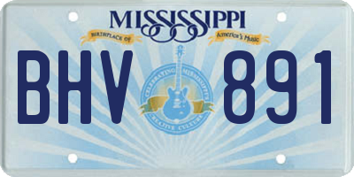MS license plate BHV891