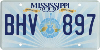MS license plate BHV897