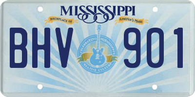 MS license plate BHV901