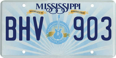 MS license plate BHV903