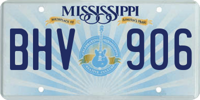 MS license plate BHV906