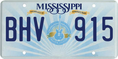 MS license plate BHV915