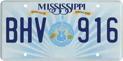 MS license plate BHV916