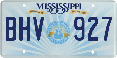 MS license plate BHV927