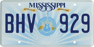 MS license plate BHV929
