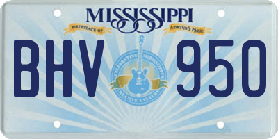 MS license plate BHV950