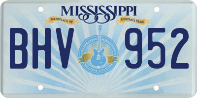 MS license plate BHV952