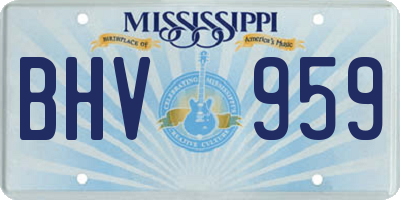 MS license plate BHV959