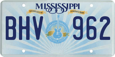 MS license plate BHV962