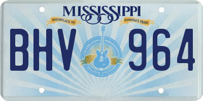 MS license plate BHV964
