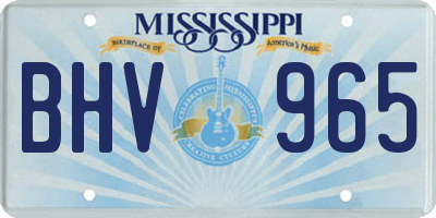 MS license plate BHV965