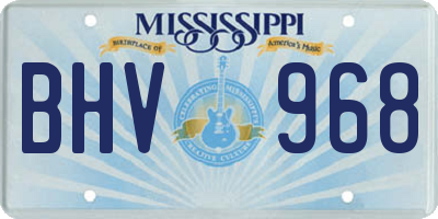 MS license plate BHV968