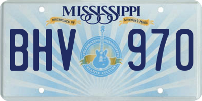 MS license plate BHV970