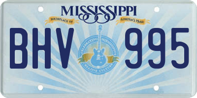 MS license plate BHV995