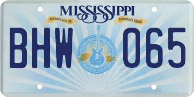 MS license plate BHW065