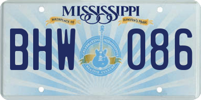 MS license plate BHW086