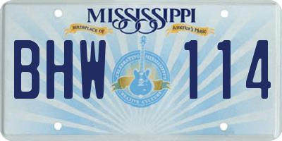 MS license plate BHW114