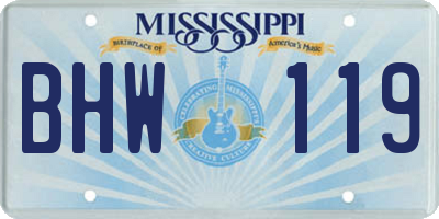 MS license plate BHW119