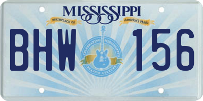 MS license plate BHW156