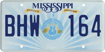 MS license plate BHW164
