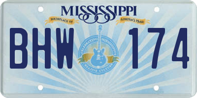 MS license plate BHW174