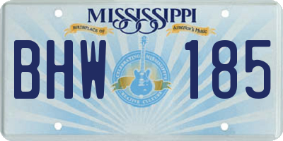 MS license plate BHW185