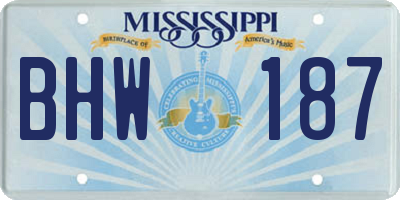 MS license plate BHW187